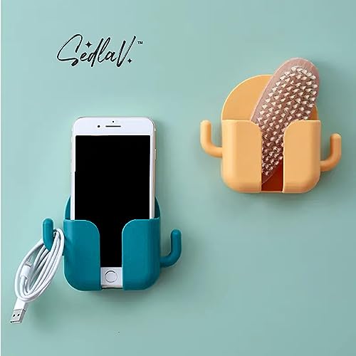 SEDLAV Wall Mount Remote Control Holder & Media Player Controller Storage Box – Adhesive Desk Installation, No Drilling Required – Ideal for Pens, Office Supplies – Suitable for Smooth Surfaces Only