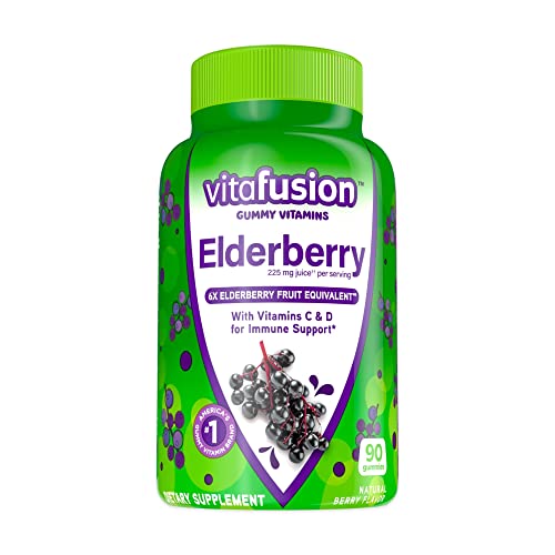 Vitafusion Elderberry Gummy Vitamins, 90ct Elderberry Gummy Vitamins, Chewables, 90 Count