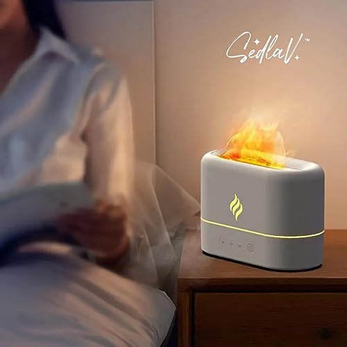 SEDLAV Flame Diffuser Humidifier - Whisper Quiet Aromatherapy - Essential Oil Diffuser- Auto-Off Protection