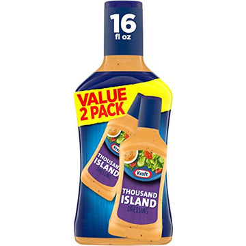 Kraft Thousand Island Salad Dressing, 16 fl oz Bottles (8 Count, 4 Packs of 2)