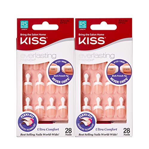 Kiss Everlasting French Nail Kit Real Short 28 Nails (2 Pack)