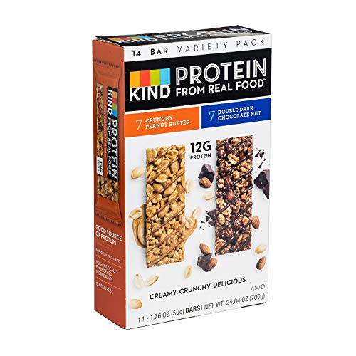KIND Protein Bars Variety Pack |Creamy Crunchy Texture Crunchy Peanut Butter Bars Double Dark Chocolate Nut Bars - 14 x 1.76 oz