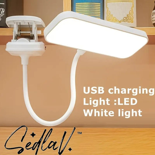 SEDLAV Reading Light - LED Desk Lamp with Eye-Caring Technology - USB Clip-on Reading Light with Dimmable Office Lamp, Compact Portable Design