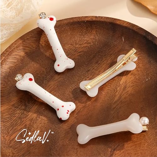 SEDLAV Multi-Color Dog Bone Hair Clips - Fun & Vibrant Artificial Hair Color Accessories for Christmas Cosplay, Women's & Girls' Hair Decor - Acrylic Material (Package Size - 8x6x1.8cm)