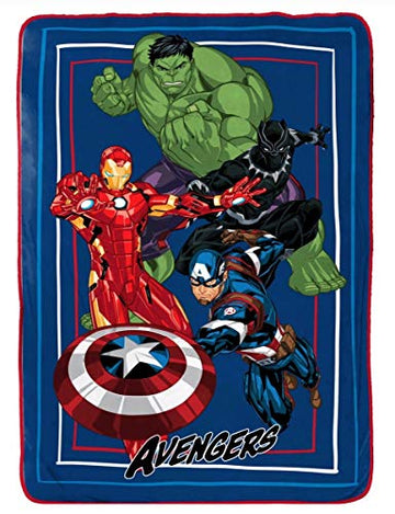 Franco Manufacturing Marvel Avengers 62" X 90" Plush Blanket