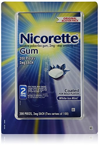 Nicorette Gum, White Ice Mint, 200 Pieces,2 mg Each