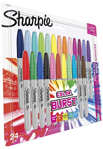 SHARPIE Color Burst Markers, Fine Point, 24 Count - 4 Pack