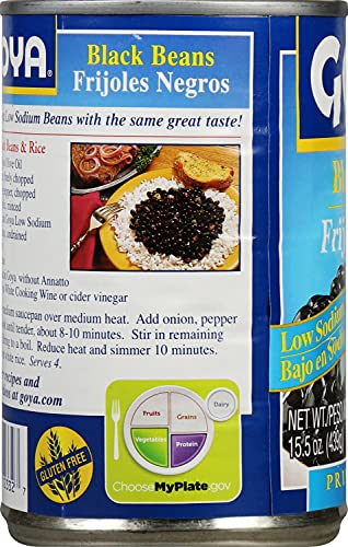 Goya Low Sodium Black Beans, 15.5 Ounce