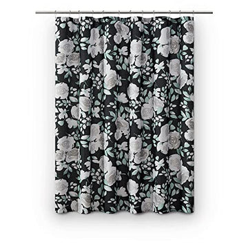 SEDLAV Shower Curtain Flowers, 72" x 72", Shower Curtains, Shower Curtain Set, Shower Curtains for Bathroom (Black and Gray)