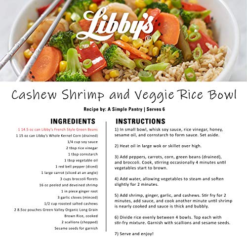 Libby's French Style Green Beans | Naturally Delicious, Mild & Subtly Sweet | Crisp-Tender Bite | Seasoned with Sea Salt | Grown & Made in USA | 14.5 ounce can (Pack of 4)