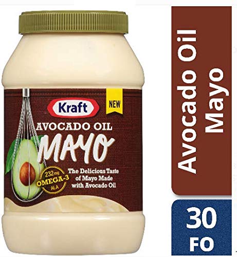 Kraft Avocado Oil Reduced Fat Mayonnaise, 30 fl oz Jar (3 Pack(30 fl oz))