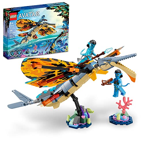 LEGO Avatar: The Way of Water Skimwing Adventure 75576 Collectible Set with Toy Animal for Boys & Girls, Pandora Coral Reef Scene, Jake Sully and Tonowari Minifigures