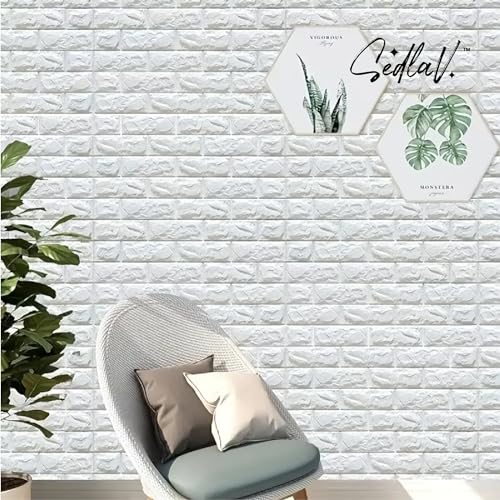 SEDLAV 3D Stereo Wall Sticker Faux Wall Panels - Premium, Durable, Anti-Collision, Self-Adhesive, Easy to Install Wallpaper Designs - Brick Pattern, Cut & Paste for Wide Design Creation