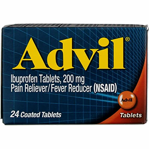 Advil Ibuprofen Pain Reliever/Fever Reducer, 200 mg Coated Tablets - 24 ct, Pack of 2