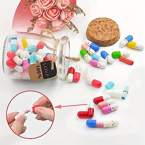 SEDLAV Capsule Letters Message in a Bottle, Romantic Love Capsule Pills Gift for Boyfriend Husband Girlfriend Wife Friend Birthday Christmas Anniversary Valentine's Day Father's Day