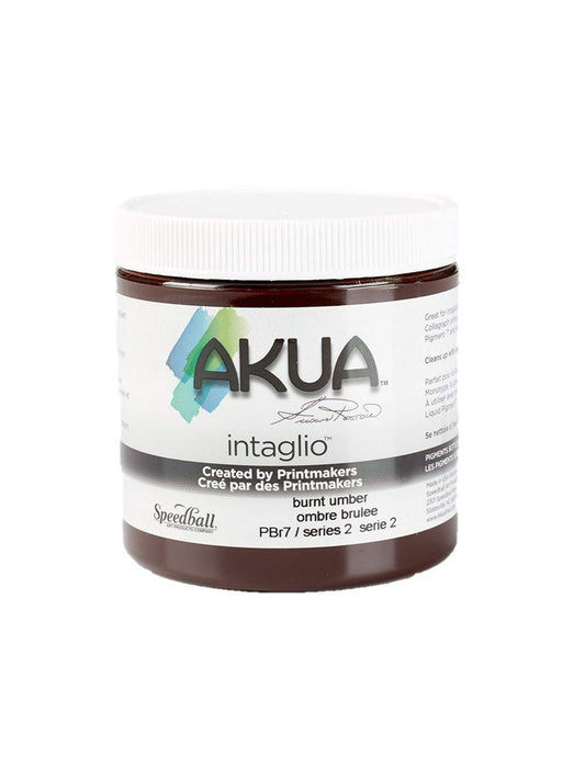 Akua Intaglio Water-Based Ink, 8-Ounce Jar, Burnt Umber