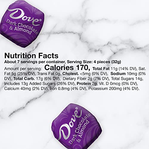 DOVE PROMISES Dark Chocolate & Almond Mother's Day Chocolate Candy, Individually Wrapped, 7.61 oz Bag