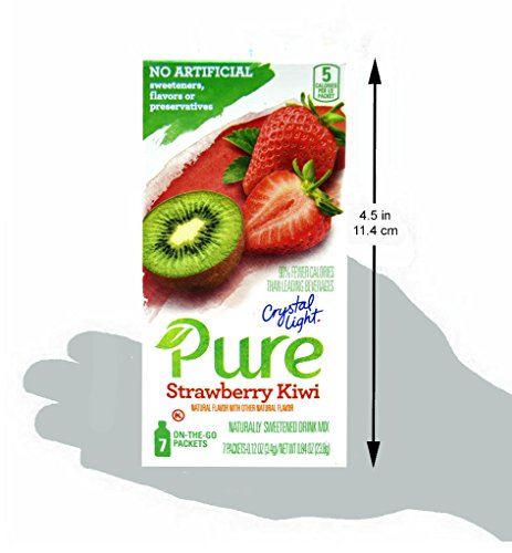 Crystal Light Pure Strawberry Kiwi On The Go Drink Mix, 7-Packet Box (50 Box Pack)