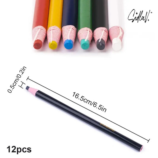 SEDLAV Precision Sewing Mark Pencil Set - 12 Tailor's Marking Tools with Erasable Lead for Accurate Fabric Marking in Dressmaking, and Crafting, Complete with Storage Case for Organized Creativity
