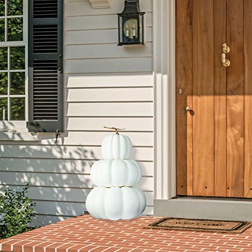 SEDLAV Stack Pumpkins Decoration, 22.5" Height (White)