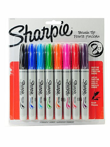 Sharpie Brush Tip Permanent Marker Sets Assorted Set of 8 [Pack of 2 ]
