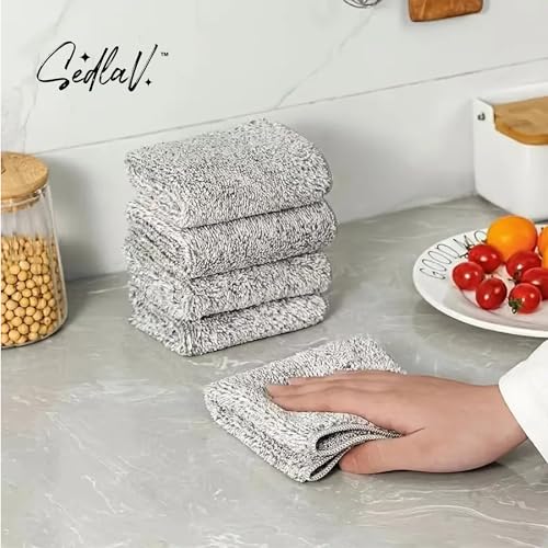 SEDLAV Microfiber Cleaning Cloth and Rags for Cleaning - Set of 12 High-Performance Multi-Surface Wipes - Effortlessly Remove Dirt, Grime, and Stains - Ideal for Home, Office, and Automotive