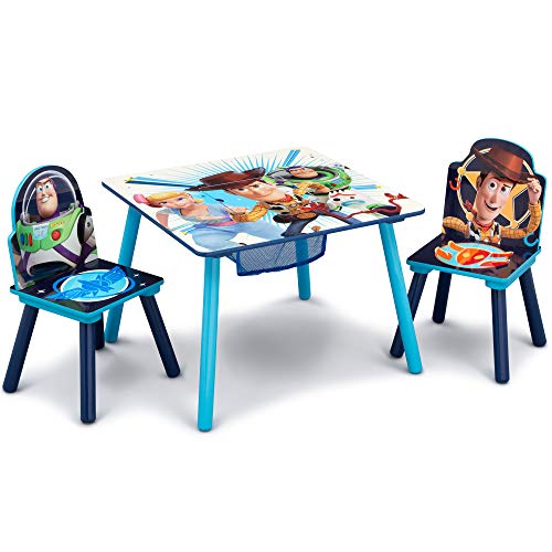 Delta Children Kids Table and Chair Set With Storage (2 Chairs Included) - Ideal for Arts & Crafts, Snack Time, Homeschooling, Homework & More, Disney/Pixar Toy Story 4
