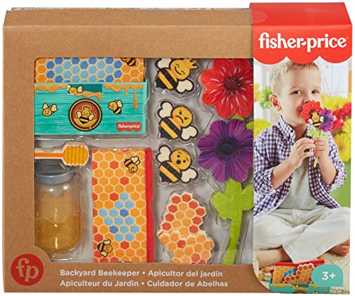 Fisher-Price Backyard Beekeeper, 13-piece pretend beehive play set for preschool kids ages 3 years and up
