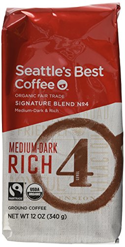 "Seattle's Best Level 4 Organic Fair Trade Ground Coffee, 12-Ounce Bags (Pack of 3)"