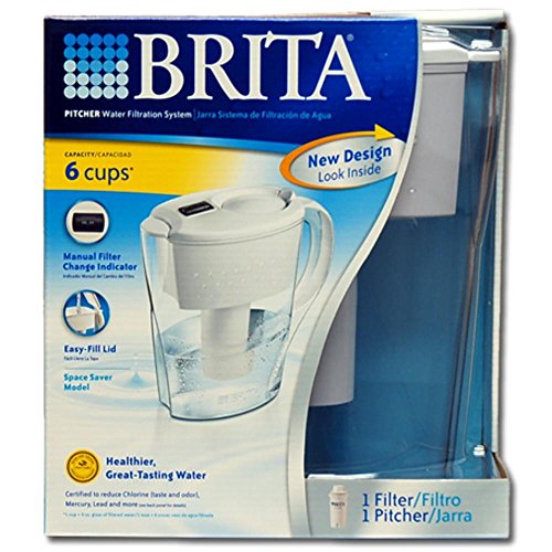 CLO35566 - Brita Small 6-Cup Space-Saver BPA-Free Water Pitcher with Filter