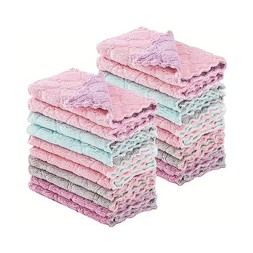 SEDLAV Kitchen Towels and Dishcloths Sets - Ultra Absorbent and Scratch-Free Dish Cloths for Washing Dishes, Lightweight and Reusable Kitchen Hand Towels, Natural Cotton