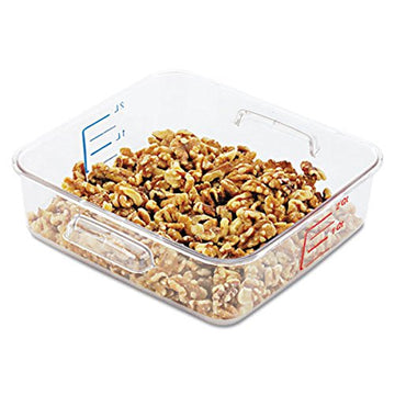 Rubbermaid Commercial SPACESAVER SQUARE CONTAINERS, 2QT, 8 4/5W X 8 3/4D X 2 7/10H, CLEAR, Total 6 EA