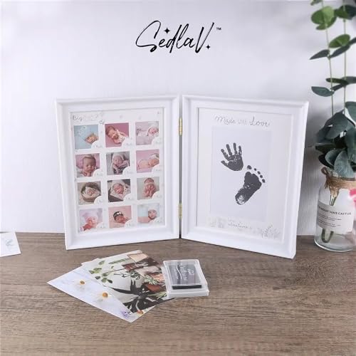 SEDLAV Newborn Hand and Footprint Mound - Capture Precious Moments for Baby's 100 Days Anniversary with Personalized Photo Frame