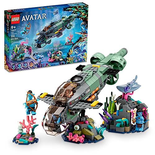 LEGO Avatar: The Way of Water Mako Submarine 75577 Buildable Toy Model, Underwater Ocean Set with Alien Fish and Stingray Figures, Movie Gift for Kids and Movie Fans