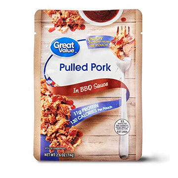 Great Value Pulled Pork in BBQ Sauce 2.6 oz (Pack of 12)