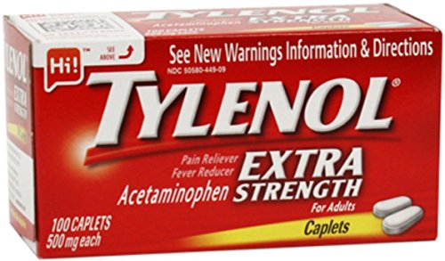 TYLENOL Extra Strength Pain Reliever & Fever Reducer, 500 mg Caplets 100 ea (Pack of 3)3