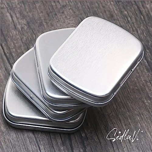 SEDLAV Flip Iron Boxes, Metal Tin Box with Lid - Portable Small Metal Box, Mini Storage Case with Snug Closures - Great Metal Tins with Lids for Protecting Contents from Light and Moisture - Durable