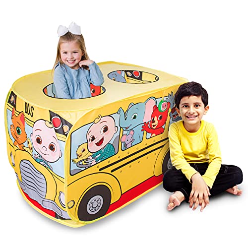Cocomelon Musical Yellow School Bus Pop Up Tent, Foldable, Imaginative Play, 3+