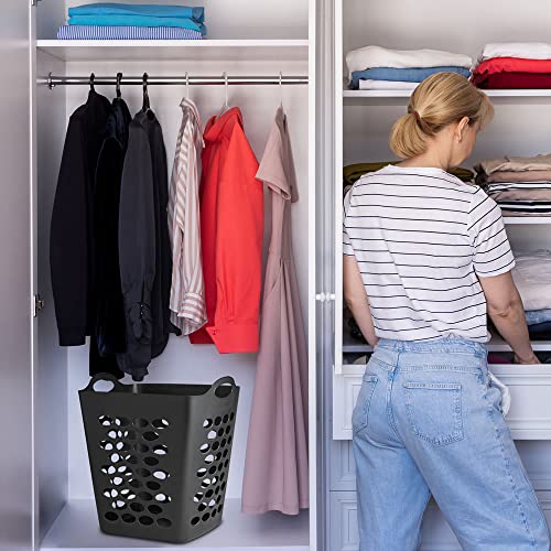 SEDLAV Hamper, Laundry Basket Plastic, Black, 20”, Hampers For Laundry, Dirty Clothes Hamper, Storage For Clothes. Ideal Hamper For Closet, Bathroom, Bedroom, Laundry Basket