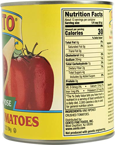 Cento Crushed Tomatoes, 28-Ounce Cans (Pack of 12)