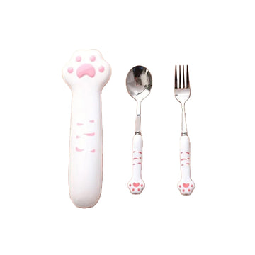 SEDLAV 3-Piece Stainless Steel Flatware Serving Sets - Silverware Set Includes Dinner Fork, Spoon, Chopsticks - Ergonomic Cutlery Set with Cat Claw Design - Ideal for Daily Use, Parties & Travel