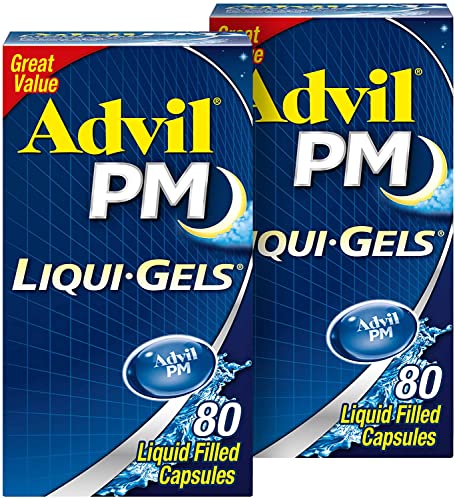 Advil PM Pain Reliever/Nighttime Sleep-Aid Liqui-Gels - 80 ct, Pack of 6