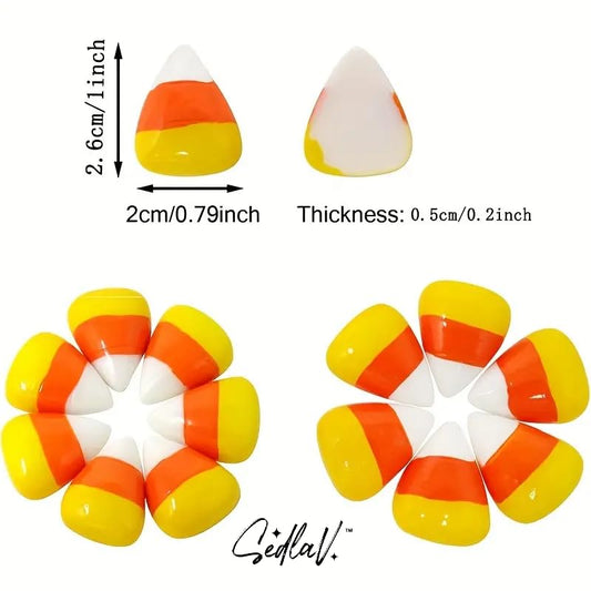 SEDLAV Playful Peaks of Sweetness Collection - Cute Candy Corn Flatback Resin Charms for Slime, Whimsical Decorative Embellishments for Creative and Charming DIY Slime Projects