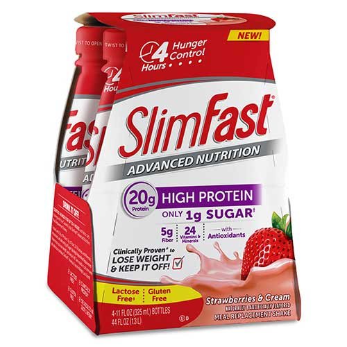 Slimfast Advanced Ready To Drink Strawberry N Cream Drink, 11 Fluid Ounce -- 12 per case.