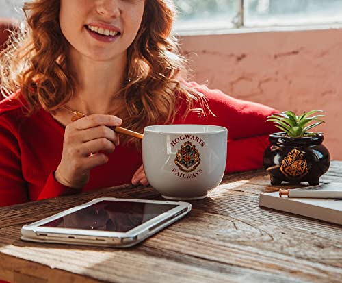 Silver Buffalo Harry Potter Platform 9 3/4 Dinnerware | 20-Ounce Ramen Bowl and Chopstick Set