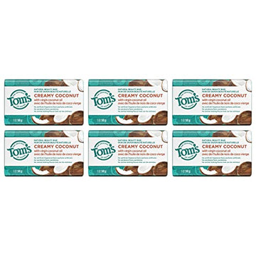 Tom's of Maine Natural Beauty Bar Soap, Creamy Coconut With Virgin Coconut Oil, 5 oz. 6-Pack (Packaging May Vary)