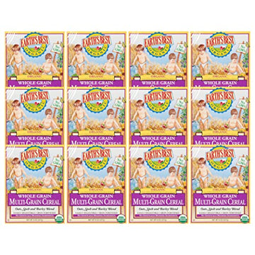 Earth's Best Organic Baby Food, Organic Whole Grain Multi-Grain Baby Cereal, Non-GMO, Easily Digestible and Iron Fortified Baby Food, 8 oz Box (Pack of 12)