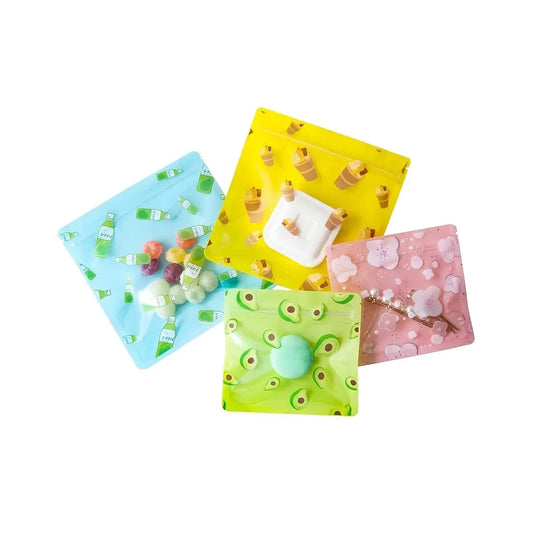 SEDLAV Cute Cartoon Self-Sealing Clear Cellophane Bags - Great for Valentines Bags, Valentine Candy Bags, Cookie Bags for Packaging, Ideal for Makeup Samples, Homemade Soaps