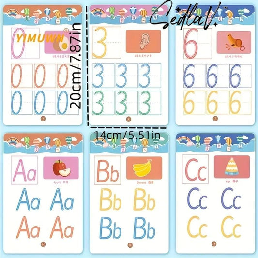 SEDLAV Magic Writing Marvels: Large Reusable Handwriting Workbooks for Kids with Grooves Template Design and Interactive Practice, Perfect for Preschool Handwriting Development