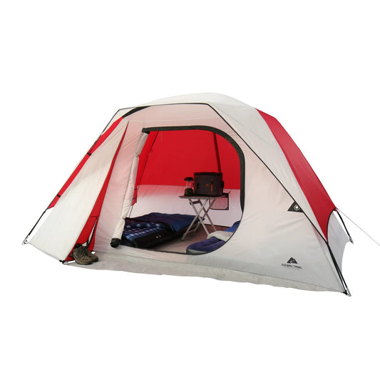 Ozark Trail Family Cabin Tent White/Red, 6 Person